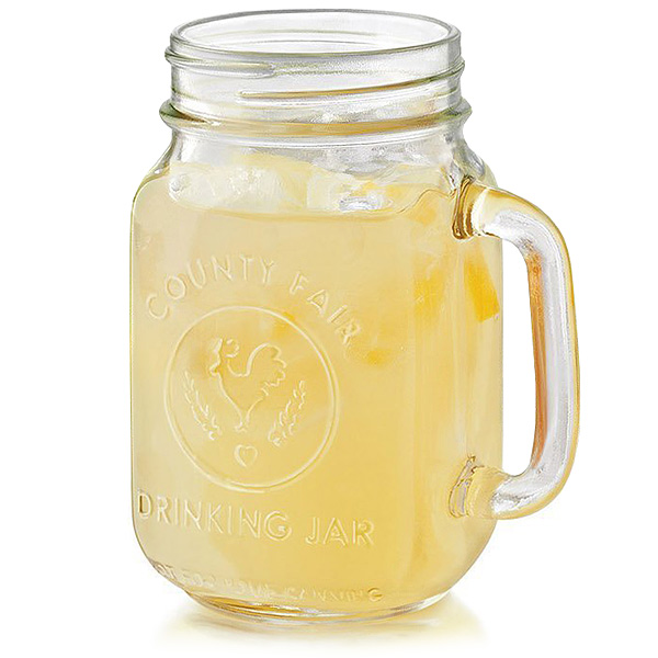  Libbey County Fair Glass Drinking Jars, 16.5-ounce