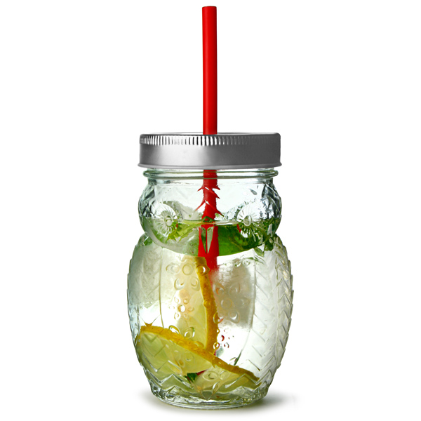 Glass Drinking Jar With Straw
