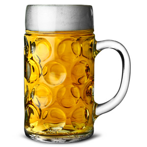 German Beer Stein Glass 2 Pint / 1.1ltr