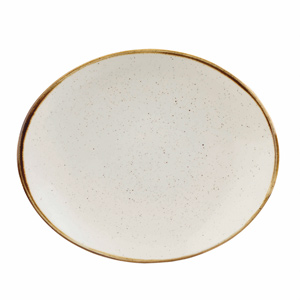 Churchill Stonecast Barley White Oval Coupe Plate 7.75 Inch / 19.2cm
