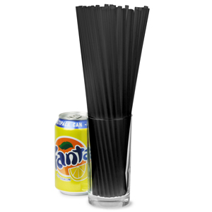 Alcopop Straight Straws 11inch Black