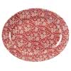 Churchill Vintage Prints Cranberry Victorian Calico Oval Dish 14.5inch / 36.5cm