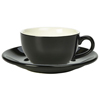 Royal Genware Black Bowl Shaped Cup and Black Saucer 8.8oz / 250ml