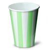 Green Striped Milkshake Paper Cups 12oz / 340ml