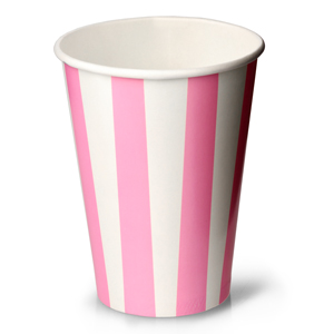 Pink Striped Milkshake Paper Cups 12oz 340ml Case Of 1000