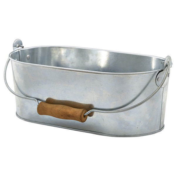 Galvanised Steel Oval Table Caddy 28 x 15.5 x 10cm