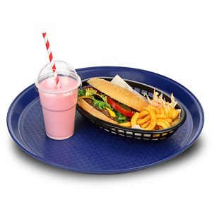 Round Fast Food Tray Blue 14inch