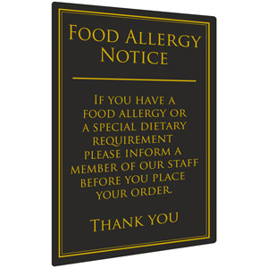 Food Allergy Notice 26 x 17cm