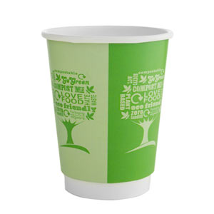 Green Tree Double Walled Hot Drinks Cups 12oz / 340ml