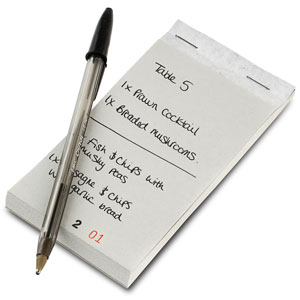 Restaurant Order Pad with Duplicate Sheet