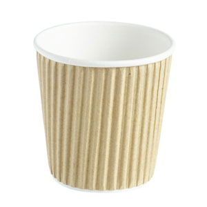 Kraft Ripple Disposable Paper Coffee Cups 4oz / 120ml