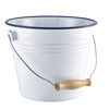 Enamel Bucket White with Blue Rim 22cm