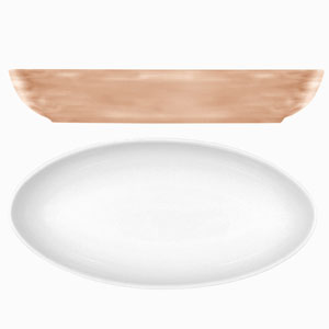 Modern Rustic Oval Dishes Sand 23cm