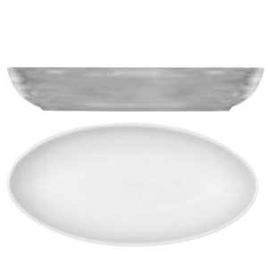 Modern Rustic Oval Dishes Grey 28cm