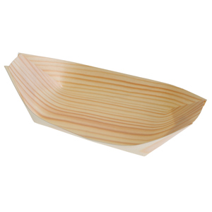 Large Disposable Wood Boats 16.5 x 9cm