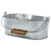 Genware Galvanised Steel Oval Table Caddy 28 x 15.5 x 10cm