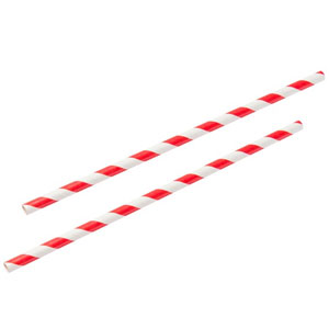 Red & White Paper Straws 9inch