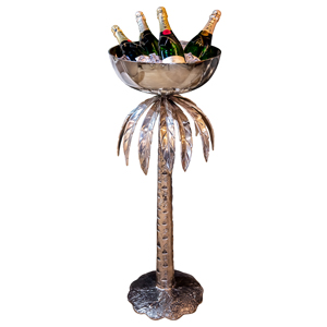 Tall Palm Tree Wine Cooler Silver