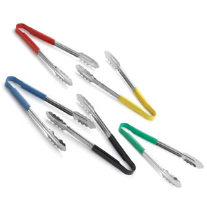 Colour Coded Stainless Steel Tongs 12inch Set