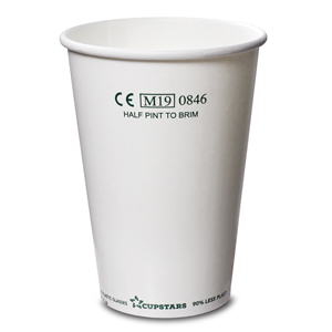 Recyclable Paper Cups Half Pint to Rim White CE CE 10oz / 285ml