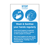 Wash & Sanitise Your Hands Regularly A5 Self Adhesive Vinyl Notice