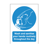 Wash & Sanatise Your Hands Routinely Throughout The Day A4 Self Adhesive Vinyl