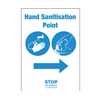 Hand Sanitisation Point Arrow Left A4 Self Adhesive Vinyl