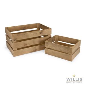 Wooden Display Crate Stained Pine 31 x 24.5cm