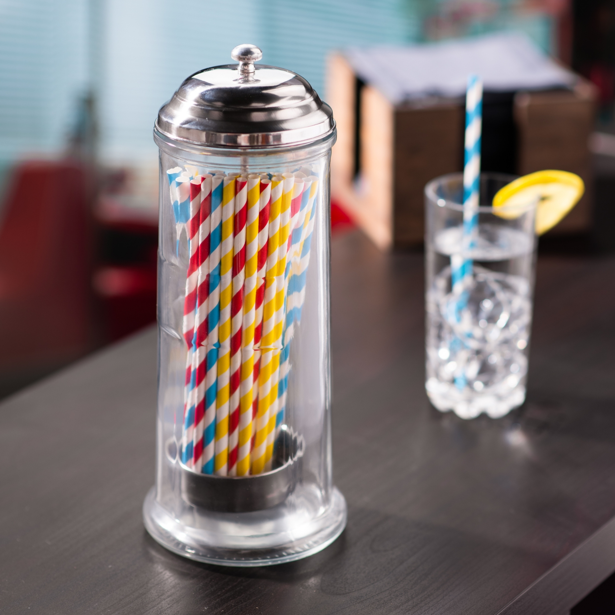Glass Straw Dispenser  Straw Holder Drinking Straw Dispenser - Buy at  Drinkstuff