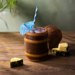 Ceramic Rum Barrel Tiki Mug 22.3oz / 635ml