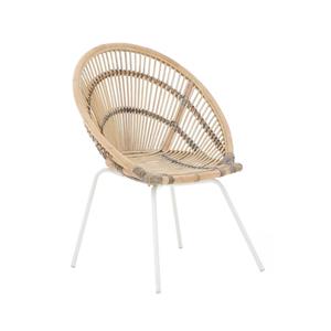 Lagom White Iron Washed Rattan Chair