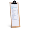 Wooden Menu Slimline Clipboard 1/2 A4 Light Oak