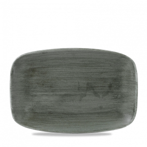 Stonecast Patina Burnished Green Oblong Chefs Plate 12 x 7.80inch