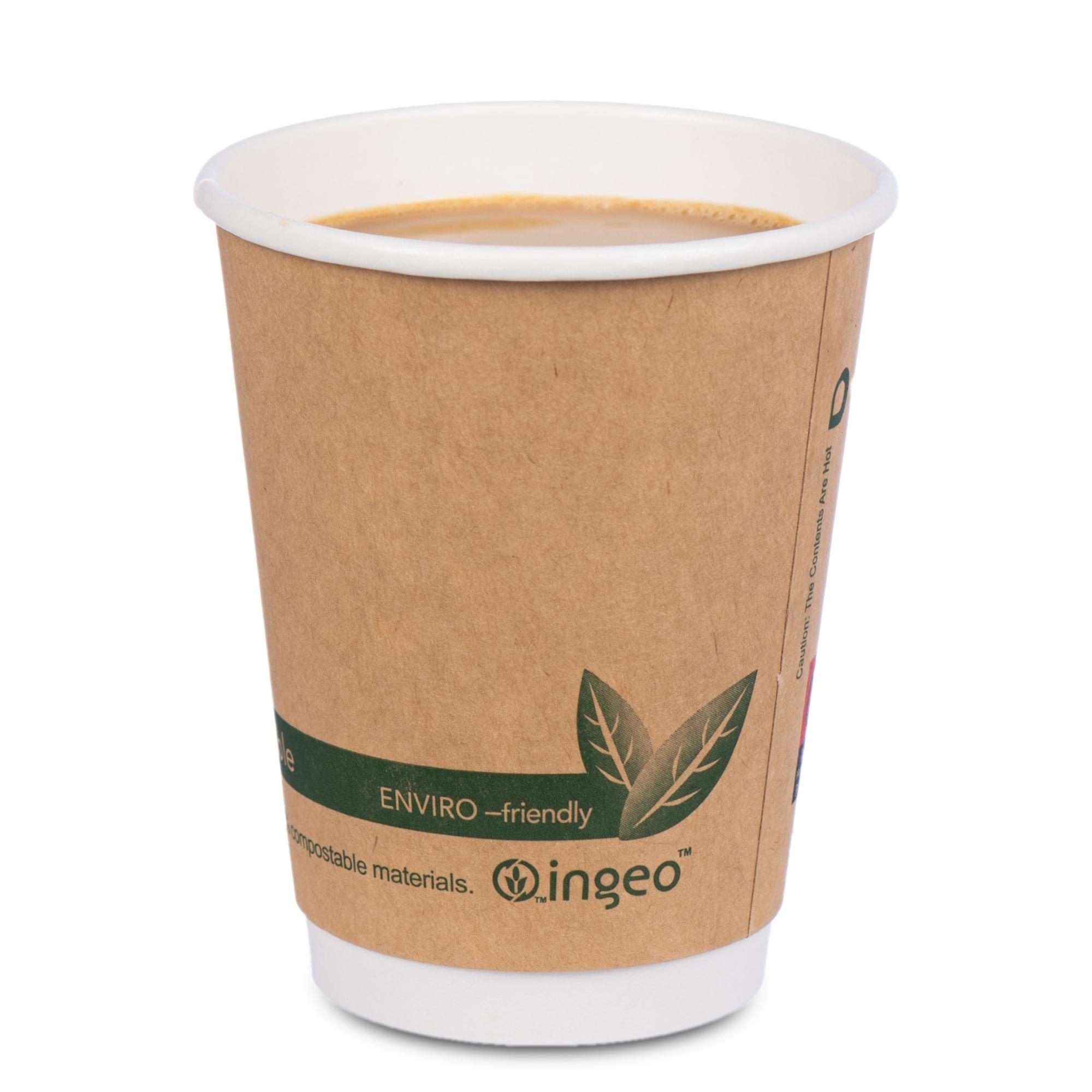 Kraft Compostable Double Wall Cup at Drinkstuff