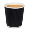 Kraft Black Ripple Disposable Paper Coffee Cups 4oz / 120ml