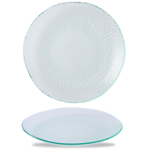 Isla Glass Clear Organic Glass Round Plate 11.625inch / 29.5cm