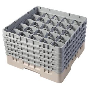 25 Compartment Glass Rack with 5 Extenders H279mm - Beige