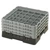 25 Compartment Glass Rack with 4 Extenders H215mm - Black