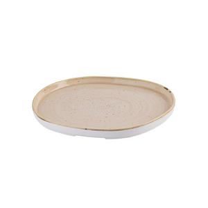Churchill Stonecast Nutmeg Cream Organic Walled Plate 10.5inch