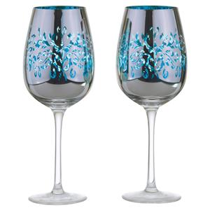 Filigree Wine Glasses Blue 17.6oz / 500ml