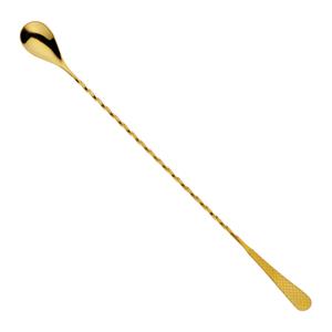 Barfly Diamond Lattice Japanese Style Bar Spoon Gold Plated 13.18inch / 33.5cm