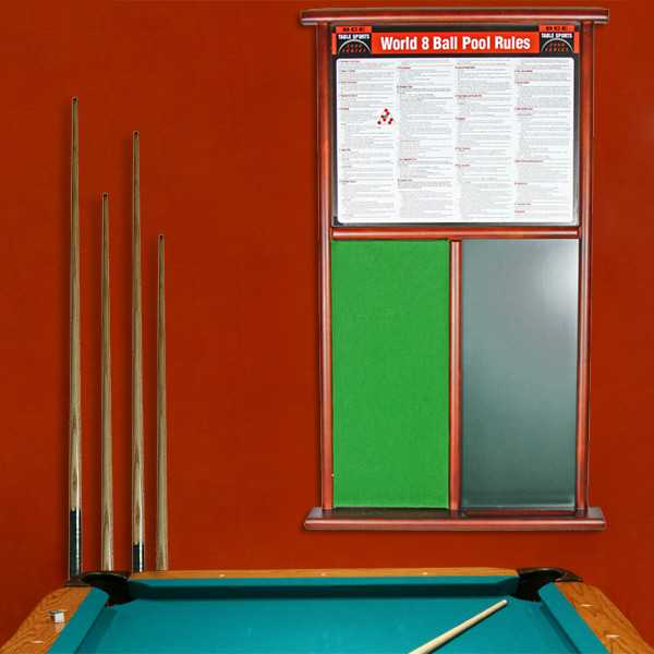 Official BCE 8 Ball Pool Rules Board