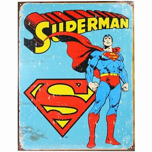 Vintage Comic Book Heroes Steel Plaques