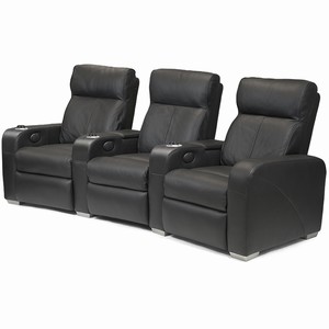 Premiere Home Cinema Seating - 3 Seater Black