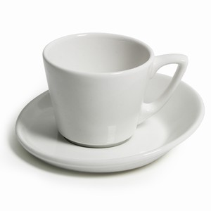 Vertex Demitasse Cup & Saucer, Bowl Shape, 3.5oz - White