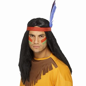 Indian Brave Wig With Feather