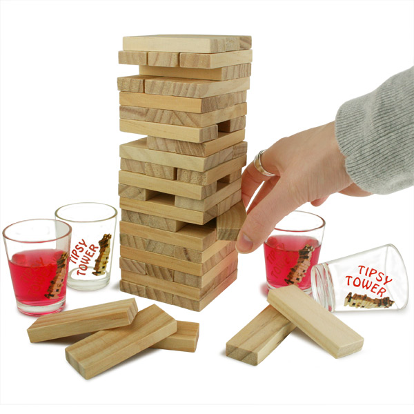 Drink Tower Wooden Block Drinking Game (Available in a pack of 1)