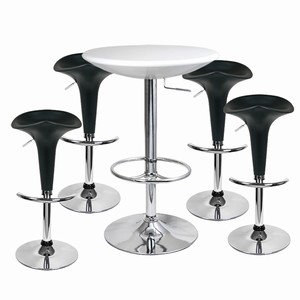 Pod Bar Stool and Podium Table Set Black