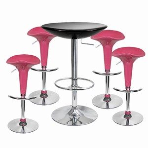 Pod Bar Stool and Podium Table Set Pink