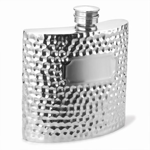 Hammered Style Pewter Hip Flask 6oz / 170ml
